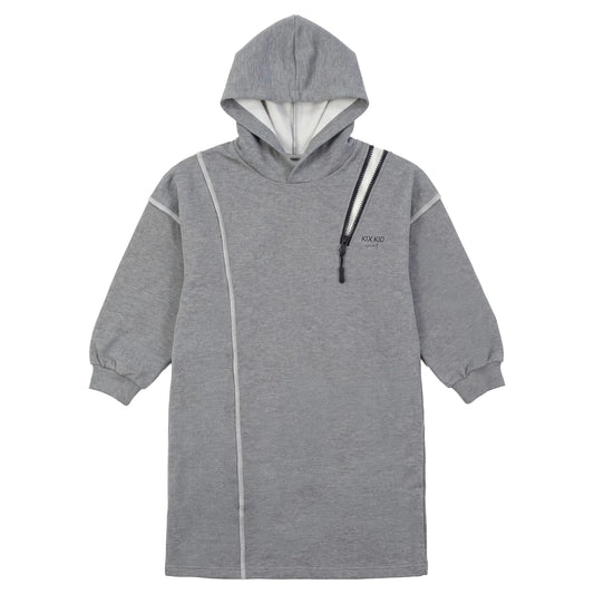 Open Zipper Dress - Grey