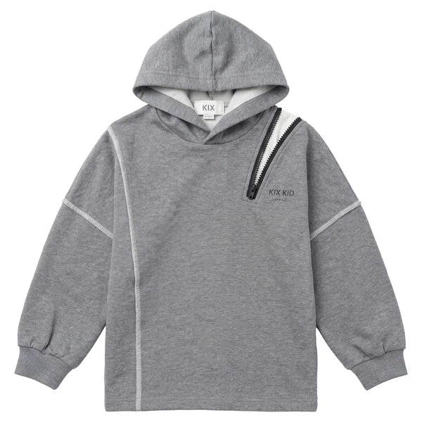 Open Zipper Sweatshirt - Grey