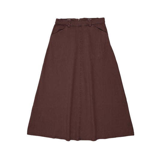 Denim Maxi Skirt Plum