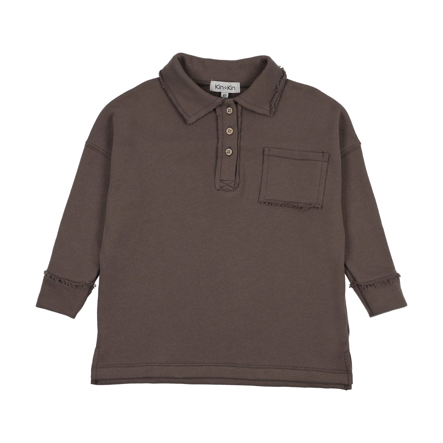 Raw Edge Pocket Sweatshirt- Chestnut