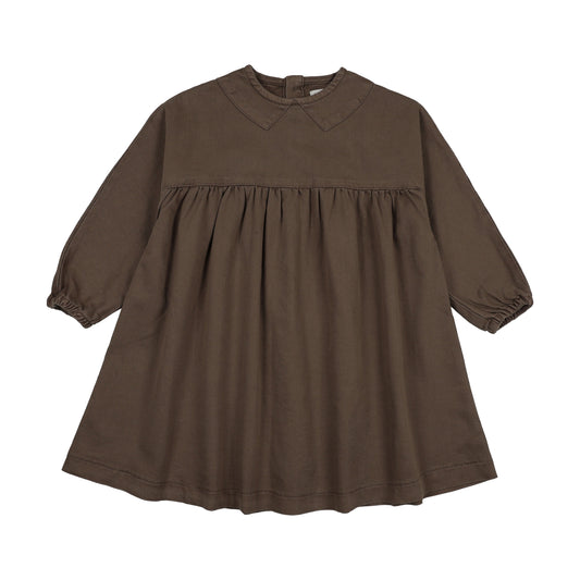 Peter Pan Collar Dress- Chestnut