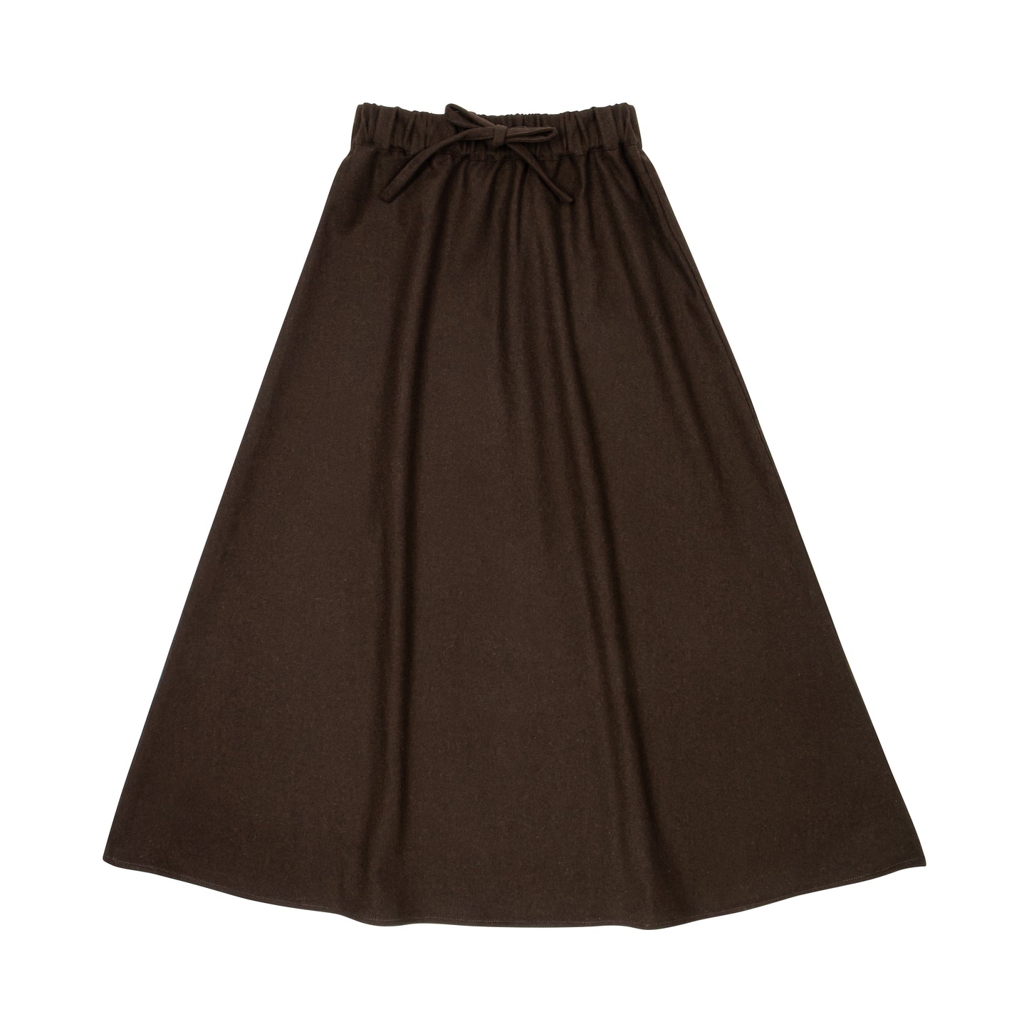 Wool Maxi Skirt Brown