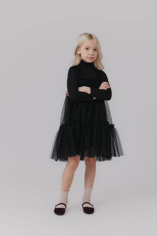 Black Tulle Midi Jumper