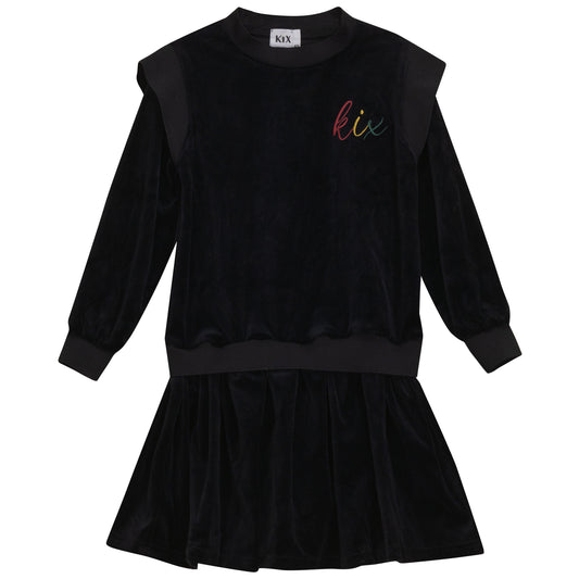 RIB EDGE VELOUR  DRESS
