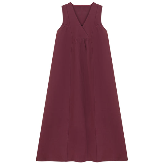 V DETAIL MAXI DRESS  Wine