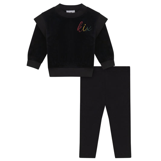 Rib Edge Velour Black BB Set