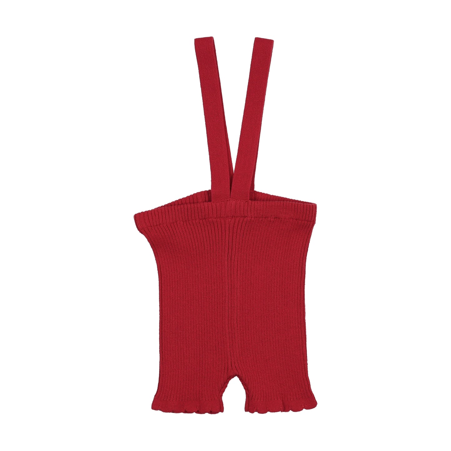 Scallop Suspender Shorts Red