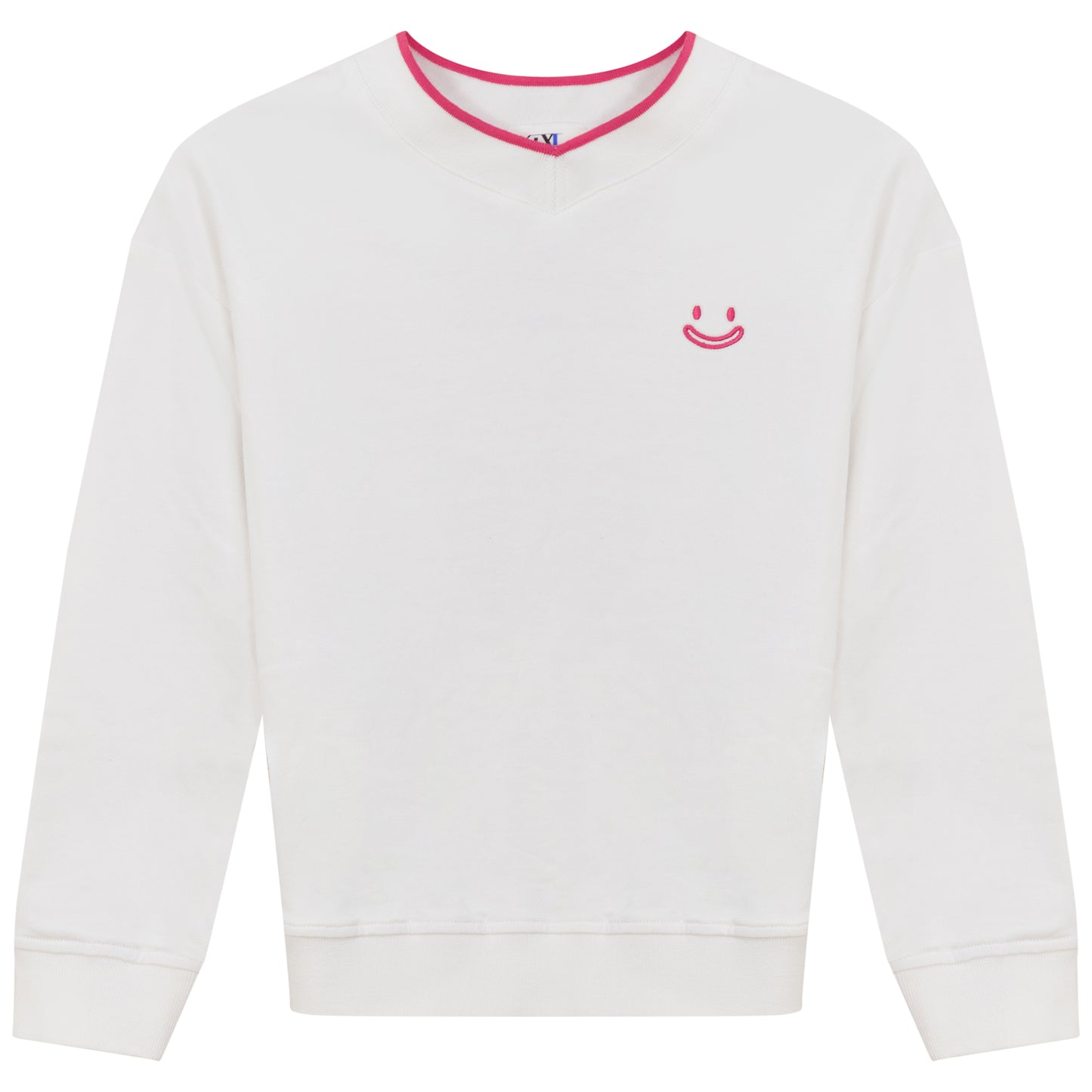 Embroidered Emblem Sweatshirt- White