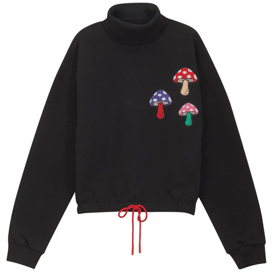 Mushroom Turtleneck Sweatshirt