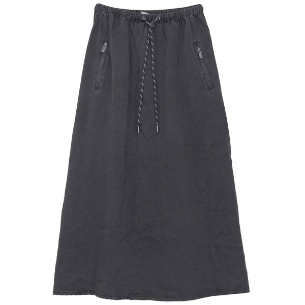 Zipper Pocket Full Skirt- Grey