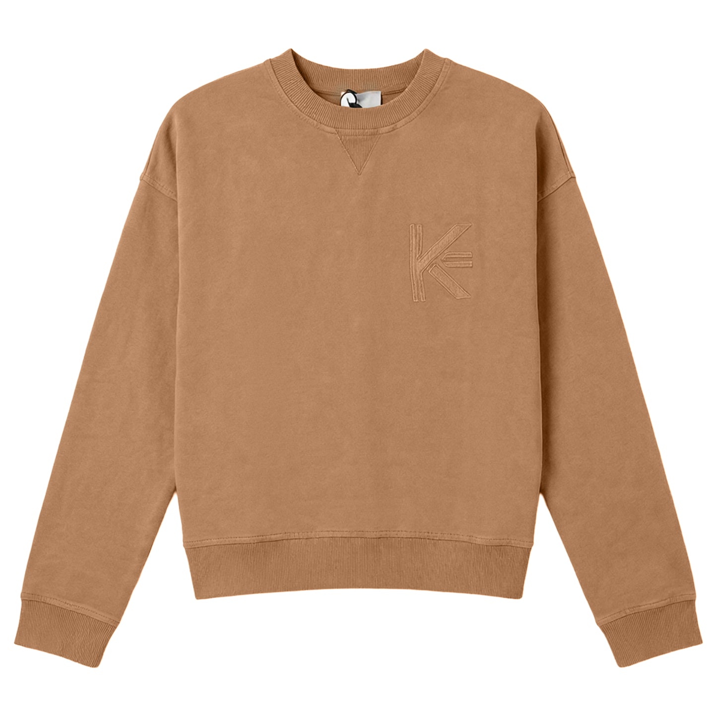 Logo Embroidered Tan Sweatshirt