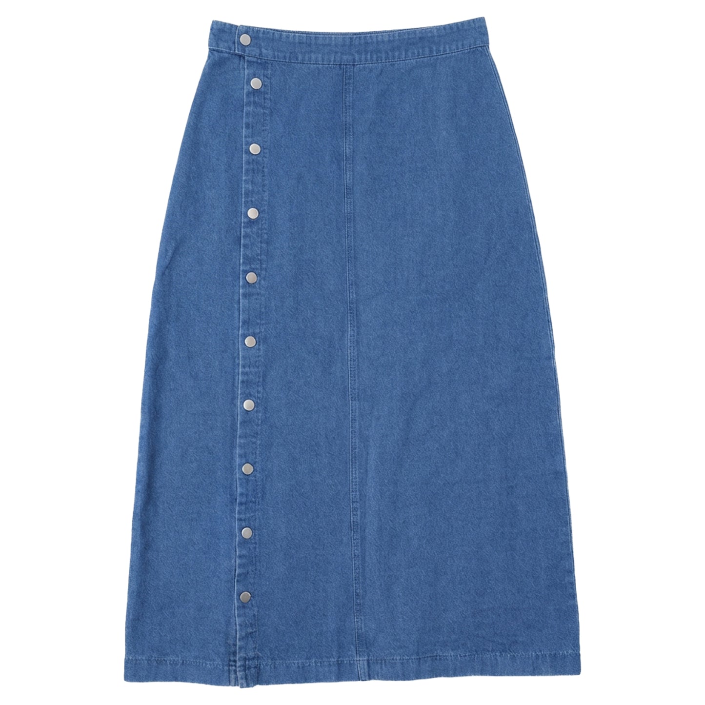 Denim Side Button Down Skirt