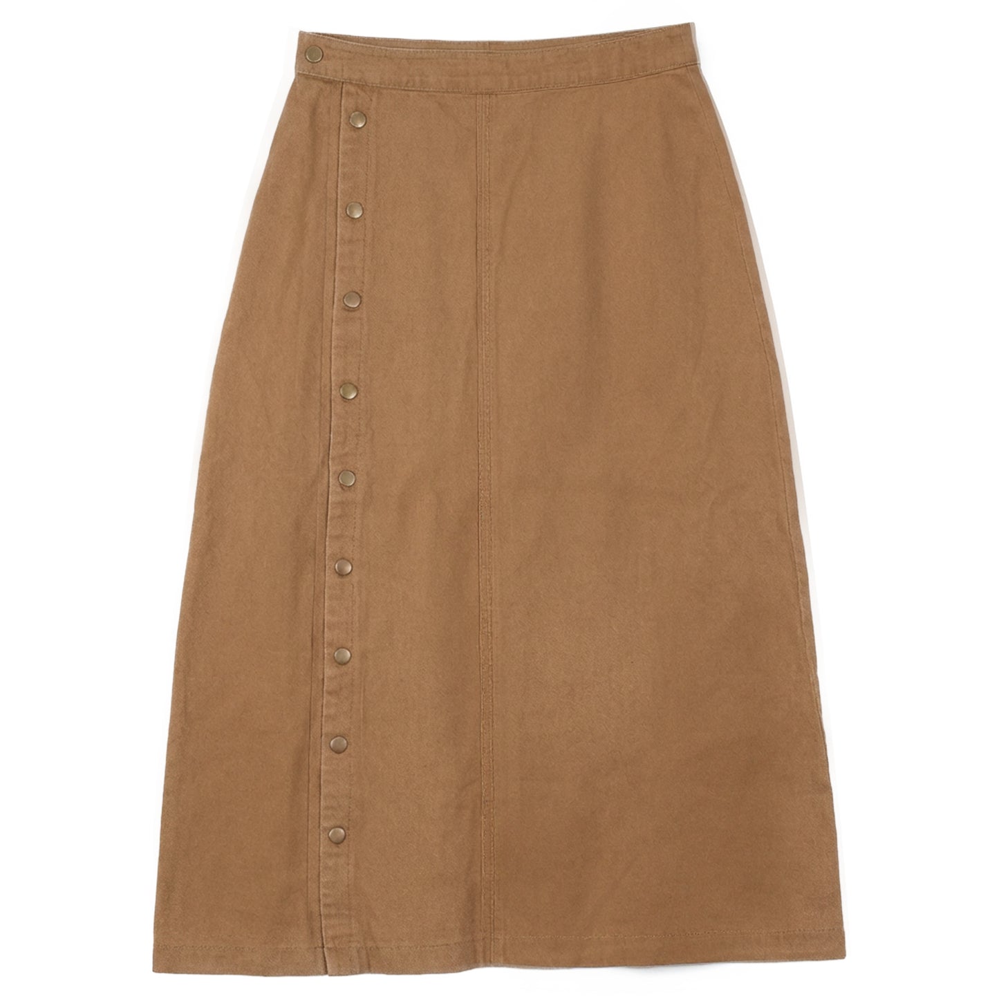 Tan Side Button Down Skirt