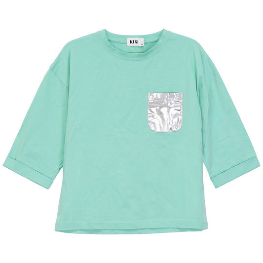 Mint Tee with Metallic Pocket