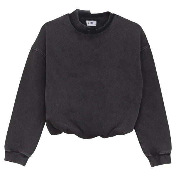 Bubble Hem Sweatshirt - Black