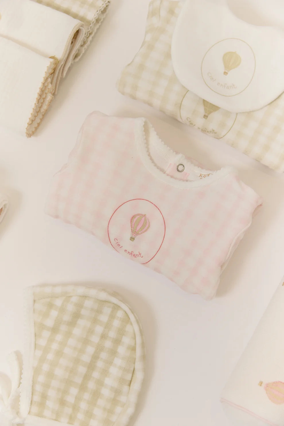 Ciel Enfant Gingham Footie - Pink