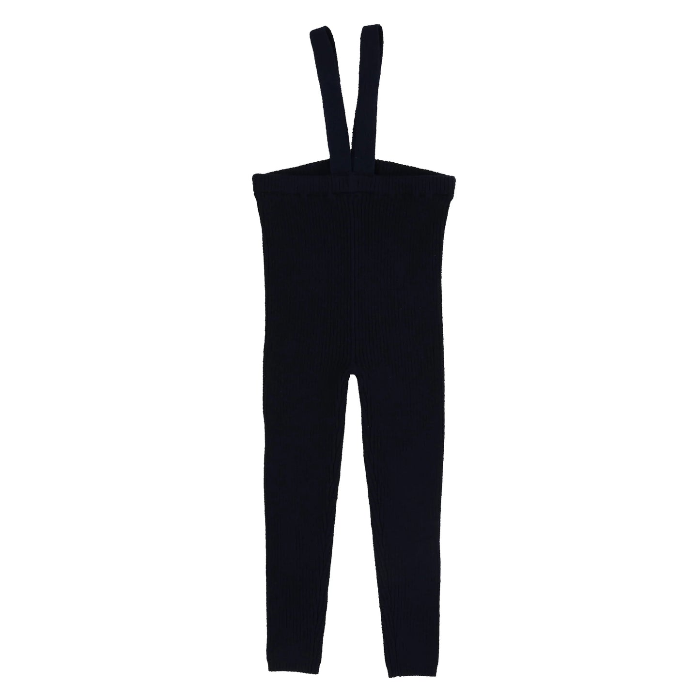 Knit Suspender Leggings- Navy
