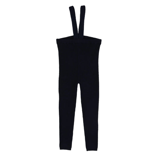 Knit Suspender Leggings- Navy