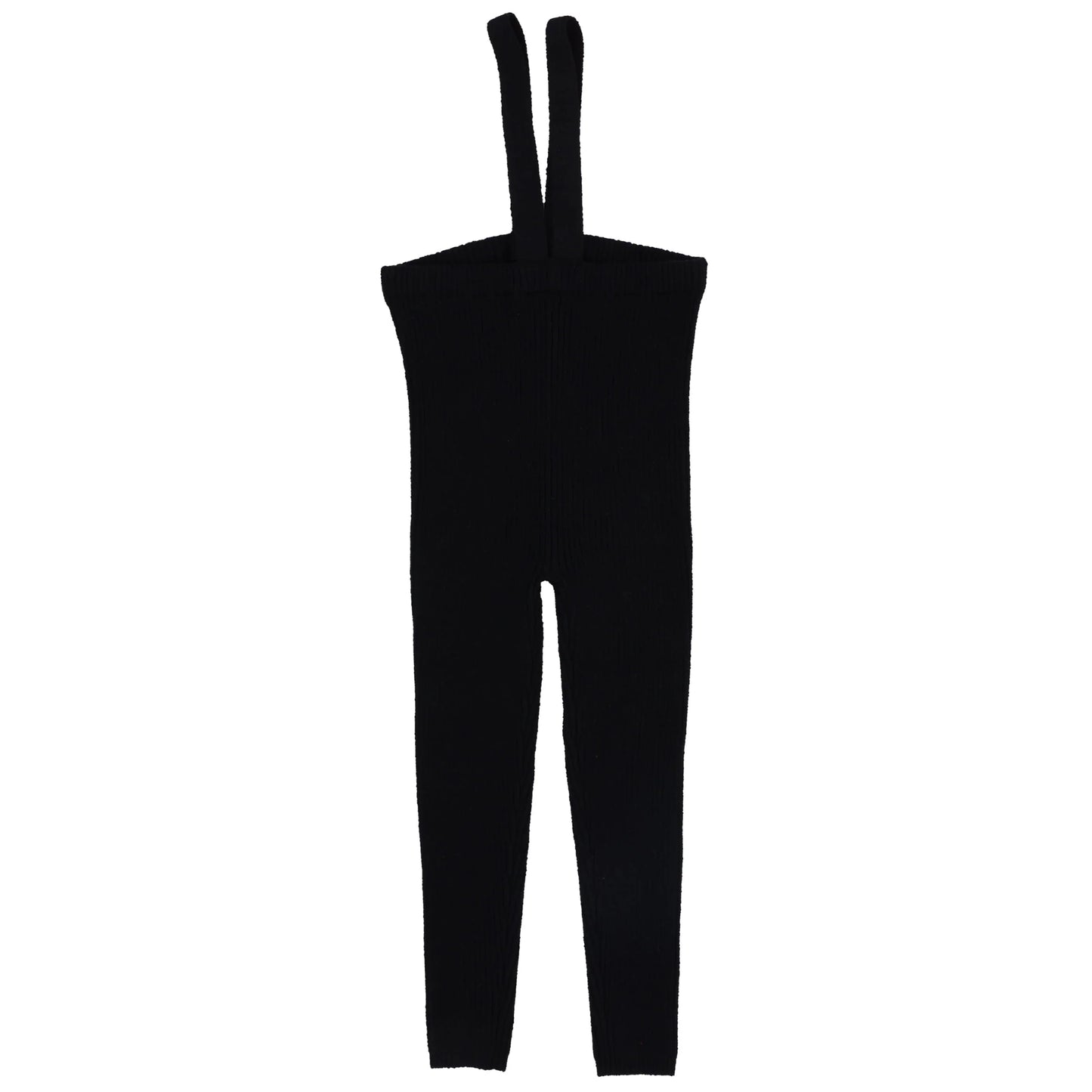 Black Knit Suspender Leggings