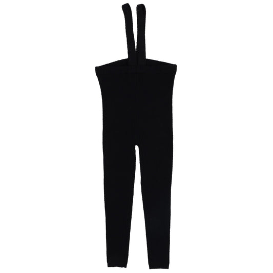 Black Knit Suspender Leggings