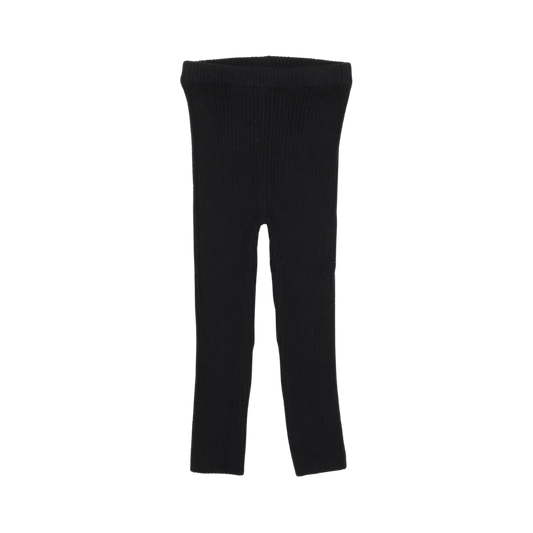 Knit Long Leggings Black