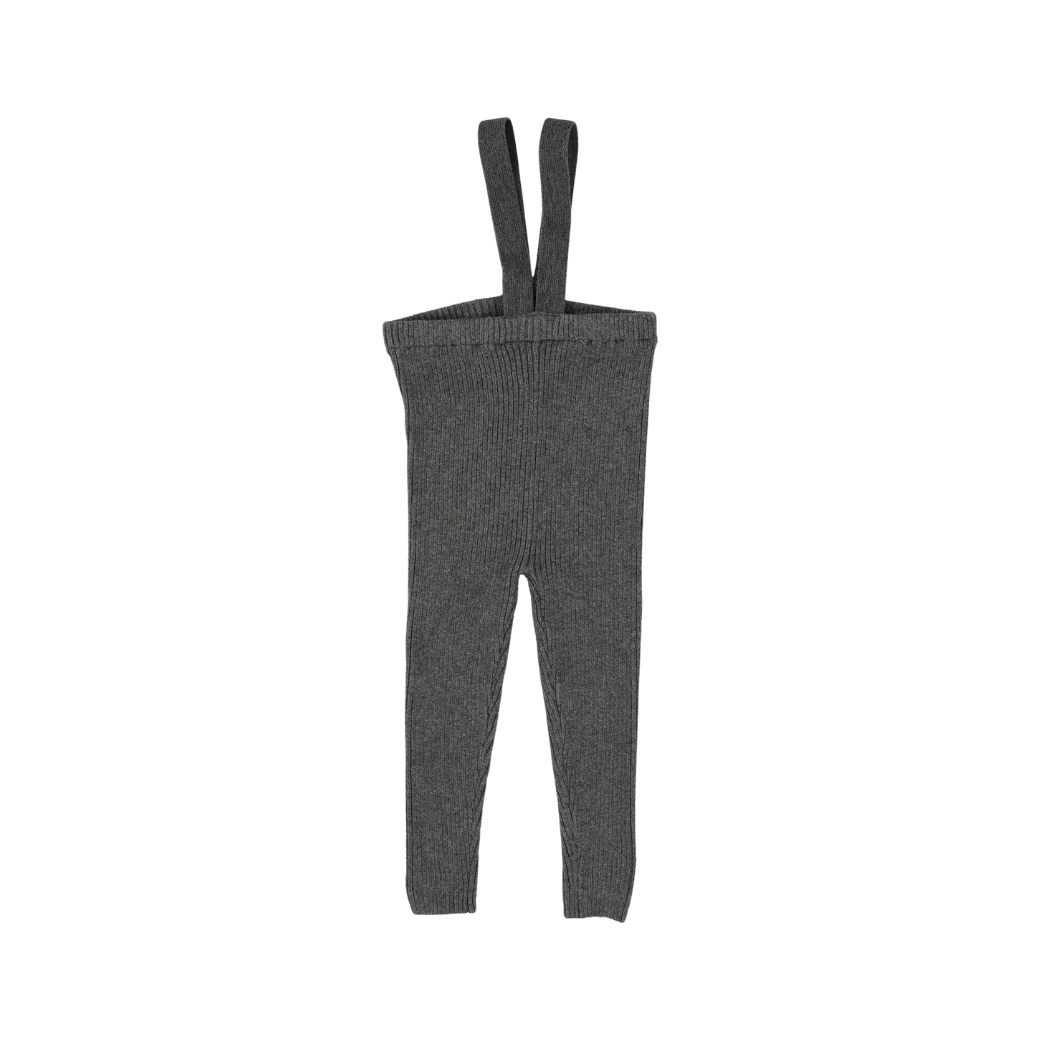 Knit Suspender Leggings- Heather Grey