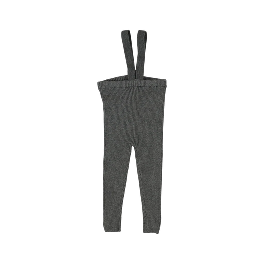 Knit Suspender Leggings- Heather Grey