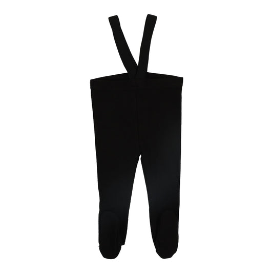 Footed Suspender Leggings Black