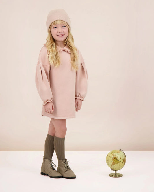 Wash Sweatshirt Dress Dusty Pink