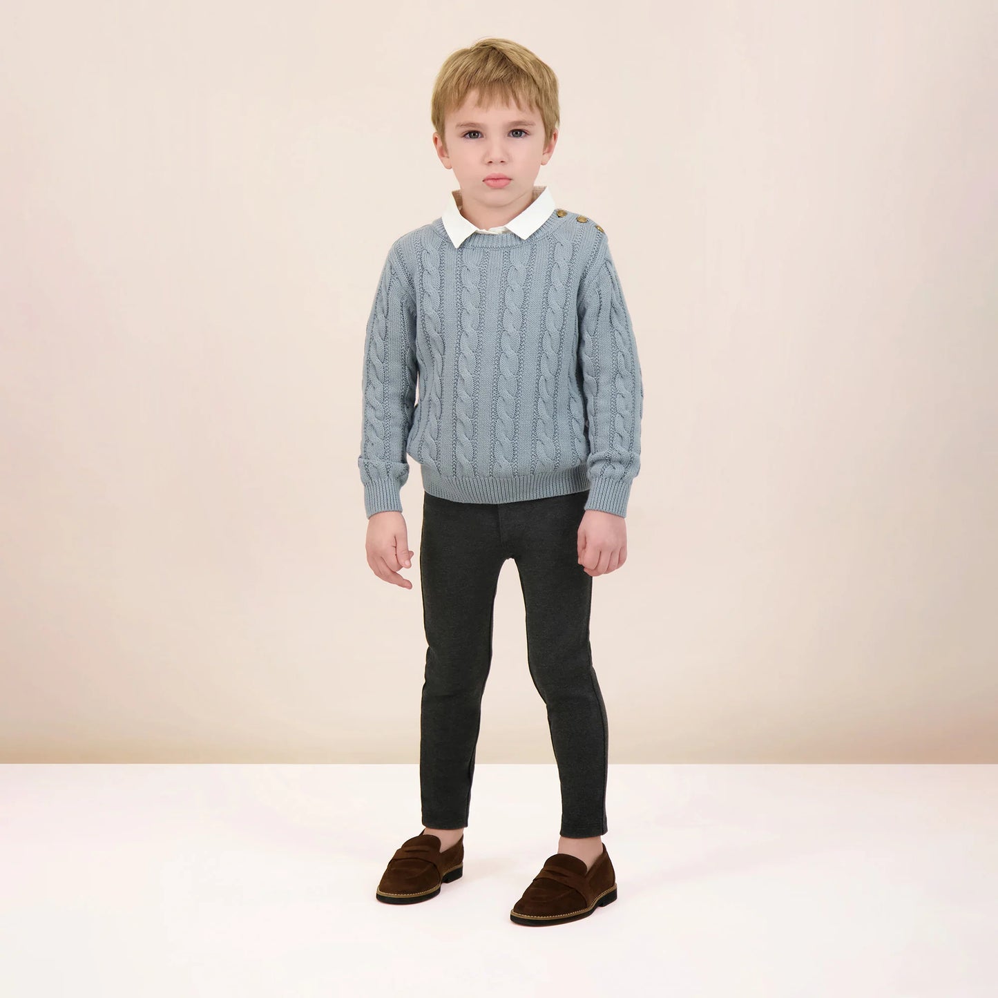 Cable Knit Sweater Dusty Blue