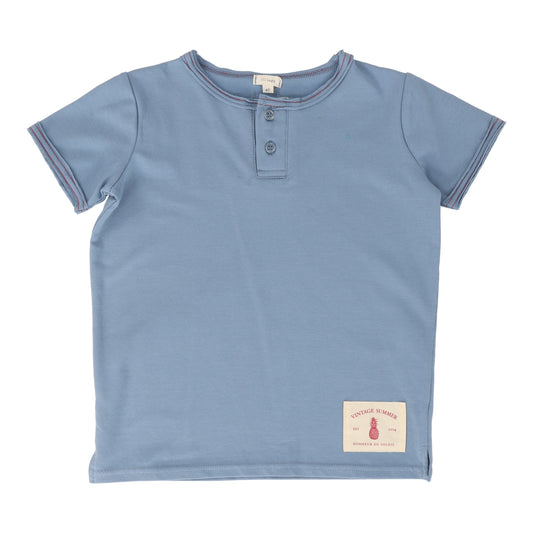 Boys Henley Tee- Blue