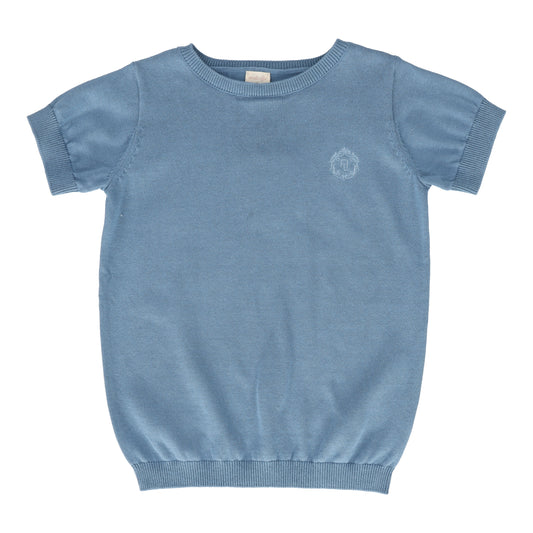 Boy Short Sleeve Crewneck Sweater - Bright Blue