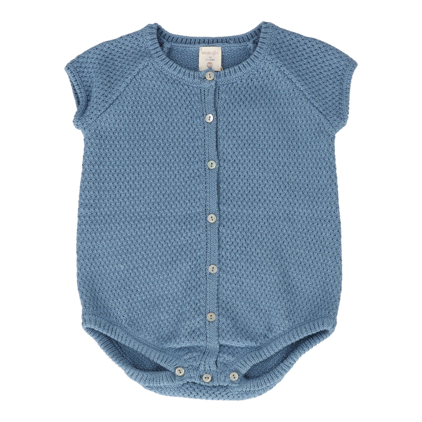 Knit Boys Romper- Bright Blue