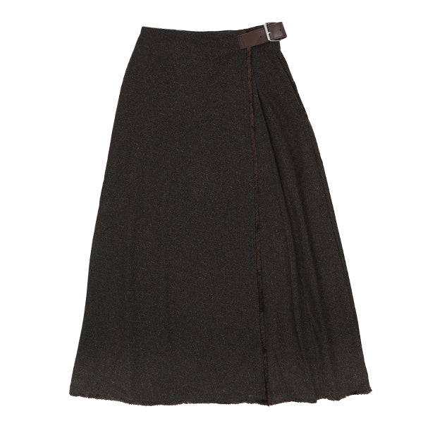 Tia Side Buckle Brown Skirt