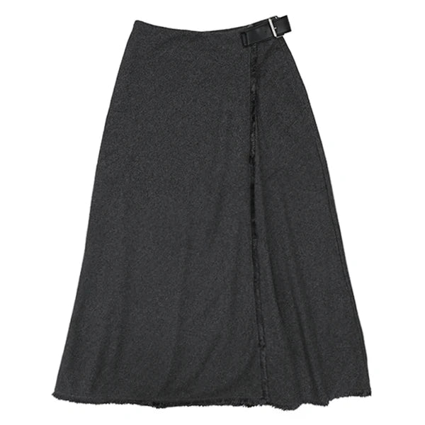 Tia Side Buckle Grey Skirt