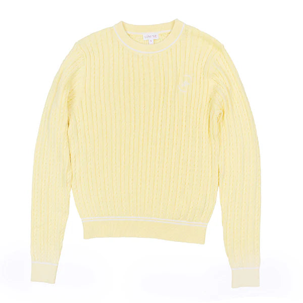 Pale Yellow Ruth Cable Sweater