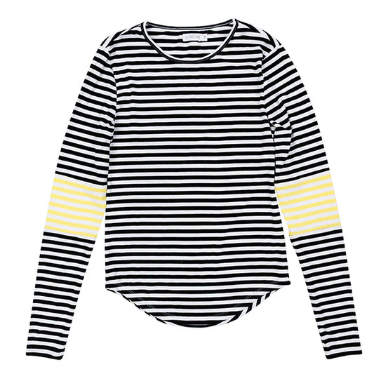 Meg Yellow Colorblock Stripe Tee