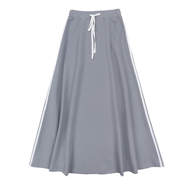 Dove Grey Varsity Stripe Skirt