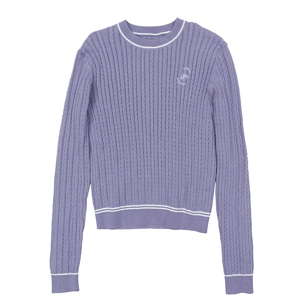Purple Ruth Cable Sweater