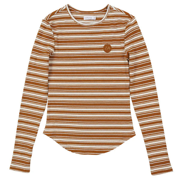 Cognac Ella Stripe Tee