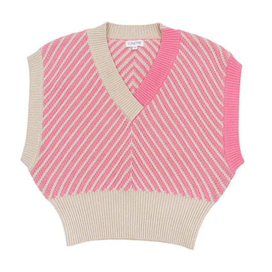 Bubblegum Lila Two Tone Knit Vest