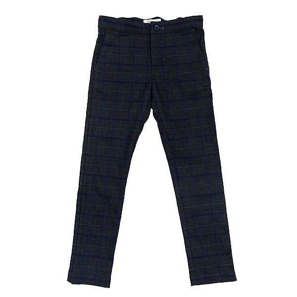 Vance Plaid Pant- True Blue