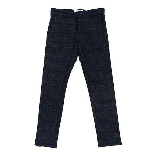 Vance Plaid Pant- True Blue