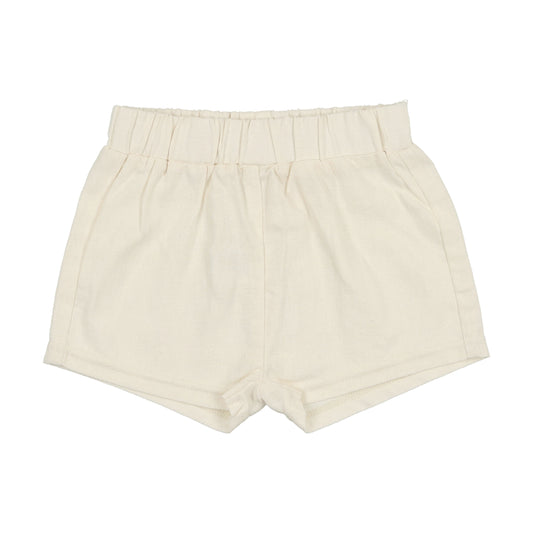 Linen Pull On Shorts - Cream