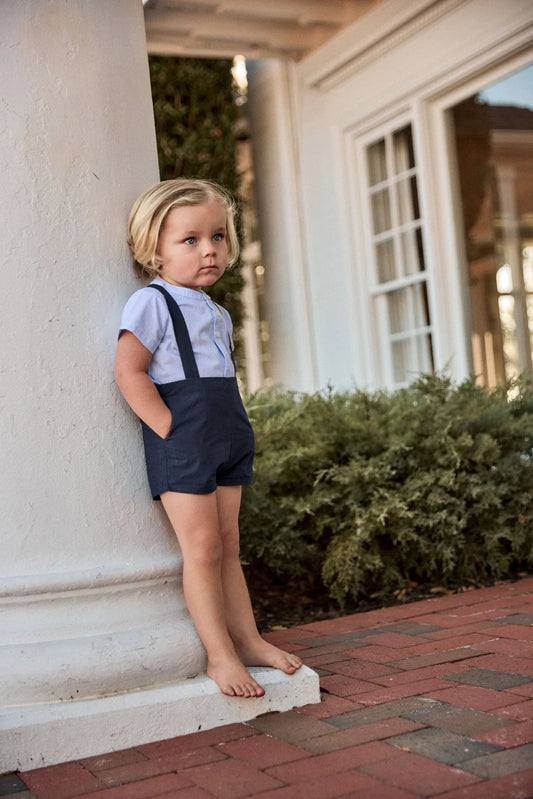Navy Blue Boys Cotton Overalls
