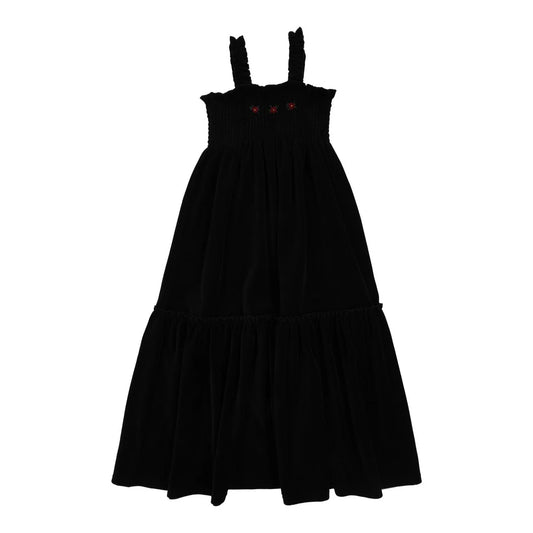 Velour Smocked Maxi - Black