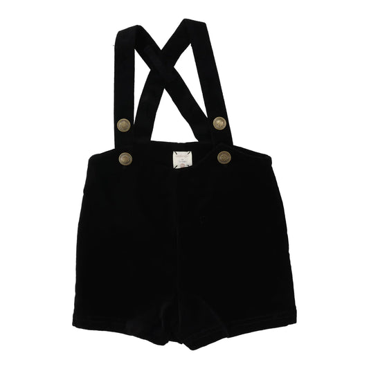 VELVET SUSPENDER SHORTS- BLACK