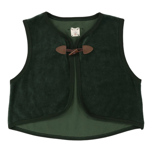 VELOUR TOGGLE VEST GREEN