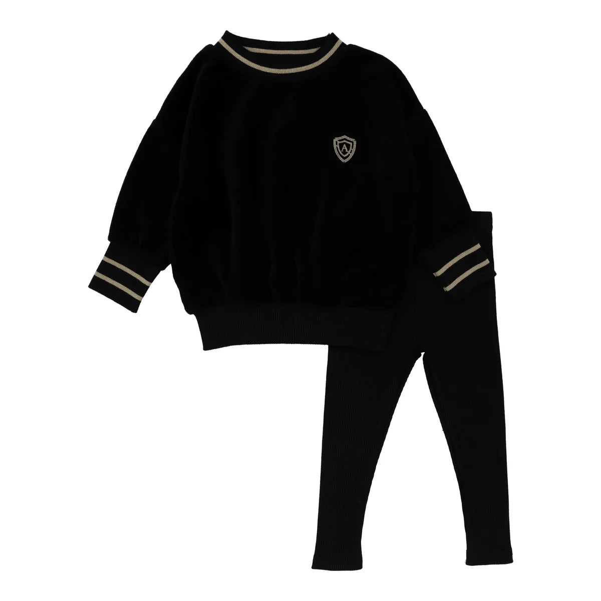 Black Velour Boys Set