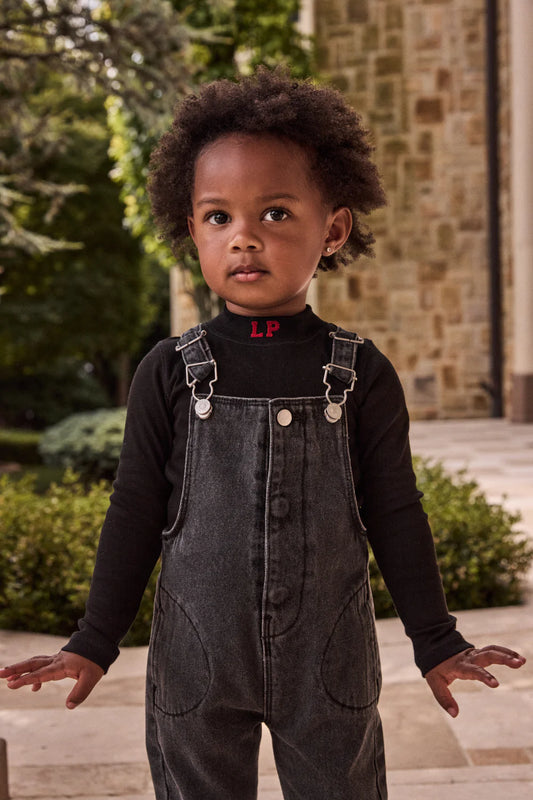Denim Overalls- Black Denim